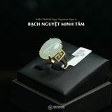  Nhẫn "Bạch Nguyệt Minh Tâm" Ngọc Myanmar Type A KT 17 x 13 x 5 Vàng Trang Sức (Không Kén Mệnh) 