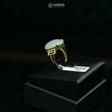  Nhẫn "Bạch Nguyệt Minh Tâm" Ngọc Myanmar Type A KT 17 x 13 x 5 Vàng Trang Sức (Không Kén Mệnh) 