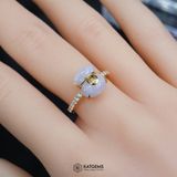  Nhẫn Túi Tiền Kim Bảo Đại Phát Ngọc Phỉ Thúy Tím Tử La Lan KT: 10x9x4ly Vàng Trang Sức (Không kén mệnh) 