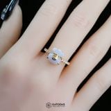  Nhẫn Túi Tiền Kim Bảo Đại Phát Ngọc Phỉ Thúy Tím Tử La Lan KT: 10x9x4ly Vàng Trang Sức (Không kén mệnh) 