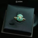  Nhẫn Túi Tiền Kim Bảo Đại Phát Ngọc Phỉ Thúy Lục Bảo KT: 10x9x4ly Vàng Trang Sức (Không kén mệnh) 