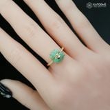  Nhẫn Túi Tiền Kim Bảo Đại Phát Ngọc Phỉ Thúy Lục Bảo KT: 10x9x4ly Vàng Trang Sức (Không kén mệnh) 