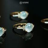  Nhẫn Băng Ngọc Thanh Quang Ngọc Myanmar Type A Vàng Trang Sức (Không Kén Mệnh) 