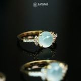  Nhẫn Băng Ngọc Thanh Quang Ngọc Myanmar Type A Vàng Trang Sức (Không Kén Mệnh) 