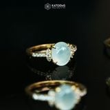  Nhẫn Băng Ngọc Thanh Quang Ngọc Myanmar Type A Vàng Trang Sức (Không Kén Mệnh) 