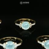  Nhẫn Băng Ngọc Thanh Quang Ngọc Myanmar Type A Vàng Trang Sức (Không Kén Mệnh) 