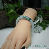  Vòng Khối Ngọc Phỉ Thúy Jade A Lục Lý Phiêu Hoa Cao Cấp Bản Hẹ 11.9 x 7.8 x 53.8 (Không Kén Mệnh) 260466 