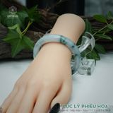 Vòng Khối Ngọc Phỉ Thúy Jade A Lục Lý Phiêu Hoa Cao Cấp Bản Hẹ 11.9 x 8.5 x 56.8 (Không Kén Mệnh) 260465 