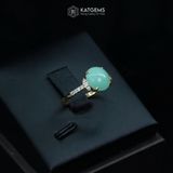  Nhẫn Phỉ Thúy Xanh Lục Táo Ngọc Myanmar Type A Vàng Trang Sức (Không Kén Mệnh) 