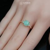  Nhẫn Phỉ Thúy Xanh Lục Táo Ngọc Myanmar Type A Vàng Trang Sức (Không Kén Mệnh) 