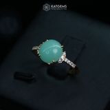  Nhẫn Phỉ Thúy Xanh Lục Táo Ngọc Myanmar Type A Vàng Trang Sức (Không Kén Mệnh) 