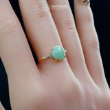  Nhẫn Phỉ Thúy Xanh Lục Táo Ngọc Myanmar Type A Vàng Trang Sức (Không Kén Mệnh) 