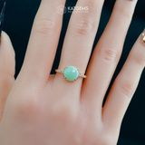  Nhẫn Phỉ Thúy Xanh Lục Táo Ngọc Myanmar Type A Vàng Trang Sức (Không Kén Mệnh) 