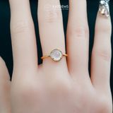  Nhẫn Phỉ Thúy Bạch Ngọc Ngọc Myanmar Type A Vàng Trang Sức (Không Kén Mệnh) 