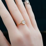  Nhẫn Phỉ Thúy Bạch Ngọc Ngọc Myanmar Type A Vàng Trang Sức (Không Kén Mệnh) 