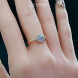  Nhẫn Phỉ Thúy Tím Tử La Lan Phiêu Hoa Ngọc Myanmar Type A Vàng Trang Sức (Không Kén Mệnh) 