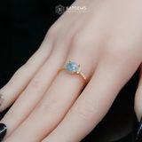  Nhẫn Phỉ Thúy Tím Tử La Lan Phiêu Hoa Ngọc Myanmar Type A Vàng Trang Sức (Không Kén Mệnh) 