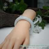  Vòng Khối Ngọc Phỉ Thúy Xanh Ngọc Điểm Hồng Phỉ Cao Cấp Bản Hẹ 12.6 x 9.6 x 53.3 (Không Kén Mệnh) 2600683 