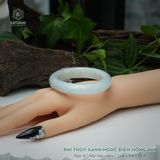  Vòng Khối Ngọc Phỉ Thúy Xanh Ngọc Điểm Hồng Phỉ Cao Cấp Bản Hẹ 12.6 x 9.6 x 53.3 (Không Kén Mệnh) 2600683 