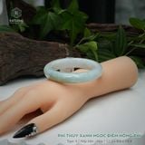  Vòng Khối Ngọc Phỉ Thúy Xanh Ngọc Điểm Hồng Phỉ Cao Cấp Bản Hẹ 12.5 x 8.6 x 55.4 (Không Kén Mệnh) 2600684 