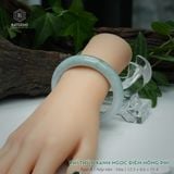  Vòng Khối Ngọc Phỉ Thúy Xanh Ngọc Điểm Hồng Phỉ Cao Cấp Bản Hẹ 12.5 x 8.6 x 55.4 (Không Kén Mệnh) 2600684 