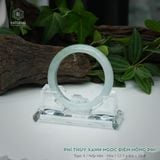  Vòng Khối Ngọc Phỉ Thúy Xanh Ngọc Điểm Hồng Phỉ Cao Cấp Bản Hẹ 12.5 x 8.6 x 55.4 (Không Kén Mệnh) 2600684 