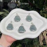  Mặt Phật Di Lặc Lam Ngọc Bọc Bạc Size Trung (Không Kén Mệnh) 