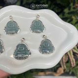  Mặt Phật Di Lặc Lam Ngọc Bọc Bạc Size Trung (Không Kén Mệnh) 