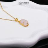  Mặt Dây Chuyền Tỳ Hưu Thạch Anh Hồng (Thổ, Hỏa) 