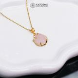  Mặt Dây Chuyền Hồ Ly Đá Thạch Anh Hồng (Thổ, Hỏa) 