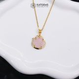  Mặt Dây Chuyền Hồ Ly Đá Thạch Anh Hồng (Thổ, Hỏa) 