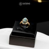  Nhẫn Kim Ngọc Đại Phát Mặt Tỳ Hưu Ngọc Phỉ Thúy Hoa Bay 10x9x6ly Vàng Trang Sức VIP (Không Kén Mệnh) 