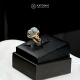  Nhẫn Kim Ngọc Đại Phát Mặt Tỳ Hưu Ngọc Phỉ Thúy Hoa Bay 10x9x6ly Vàng Trang Sức VIP (Không Kén Mệnh) 