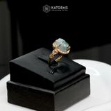  Nhẫn Kim Ngọc Đại Phát Mặt Tỳ Hưu Ngọc Phỉ Thúy Hoa Bay 10x9x6ly Vàng Trang Sức VIP (Không Kén Mệnh) 