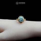  Nhẫn Kim Ngọc Đại Phát Mặt Tỳ Hưu Ngọc Phỉ Thúy Hoa Bay 10x9x6ly Vàng Trang Sức VIP (Không Kén Mệnh) 