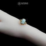  Nhẫn Kim Ngọc Đại Lộc Mặt Tỳ Hưu Ngọc Phỉ Thúy Hoa Bay 10x9x6ly Vàng Trang Sức VIP (Không Kén Mệnh) 