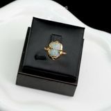  Nhẫn Kim Ngọc Tụ Bảo Mặt Tỳ Hưu Ngọc Phỉ Thúy Hoa Bay 10x9x6ly Vàng Trang Sức VIP (Không Kén Mệnh) 