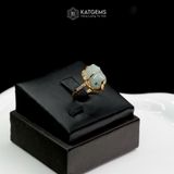  Nhẫn Kim Ngọc Tụ Bảo Mặt Tỳ Hưu Ngọc Phỉ Thúy Hoa Bay 10x9x6ly Vàng Trang Sức VIP (Không Kén Mệnh) 