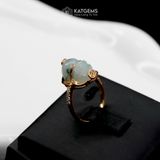  Nhẫn Kim Ngọc Tụ Bảo Mặt Tỳ Hưu Ngọc Phỉ Thúy Hoa Bay 10x9x6ly Vàng Trang Sức VIP (Không Kén Mệnh) 