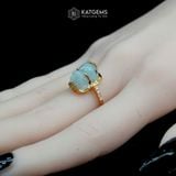  Nhẫn Kim Ngọc Tụ Bảo Mặt Tỳ Hưu Ngọc Phỉ Thúy Hoa Bay 10x9x6ly Vàng Trang Sức VIP (Không Kén Mệnh) 