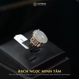  Nhẫn Vàng Ngọc Phỉ Thúy "Bạch Ngọc Minh Tâm" Ngọc Myanmar Type A KT 16.2 x 11.5 x 3.8 Ni 16.6mm  (Không Kén Mệnh) 