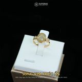  Nhẫn Ngọc Hoàng Phỉ Song Kim Phúc Ẩn Myanmar Type A Vàng Trang Sức 12x10x3.9mm Ni 17mm (Không Kén Mệnh) 