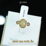  Nhẫn Ngọc Hoàng Phỉ Song Kim Phúc Ẩn Myanmar Type A Vàng Trang Sức 12x10x3.9mm Ni 17mm (Không Kén Mệnh) 