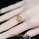  Nhẫn Ngọc Hoàng Phỉ Song Kim Phúc Ẩn Myanmar Type A Vàng Trang Sức 12x10x3.9mm Ni 17mm (Không Kén Mệnh) 
