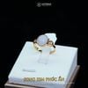  Nhẫn Ngọc Tím Tử La Lan Song Kim Phúc Ẩn Myanmar Type A Vàng Trang Sức 10.5x9.5x4.5mm Ni 16.7mm (Không Kén Mệnh) 