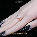  Nhẫn Ngọc Tím Tử La Lan Song Kim Phúc Ẩn Myanmar Type A Vàng Trang Sức 10.5x9.5x4.5mm Ni 16.7mm (Không Kén Mệnh) 