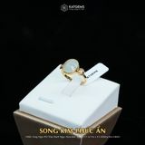  Nhẫn Vàng Ngọc Phỉ Thúy Bạch Ngọc Song Kim Phúc Ẩn Myanmar Type A 11.3x9.6x4.5mm Ni 16mm (Không Kén Mệnh) 