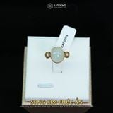  Nhẫn Vàng Ngọc Phỉ Thúy Bạch Ngọc Song Kim Phúc Ẩn Myanmar Type A 11.3x9.6x4.5mm Ni 16mm (Không Kén Mệnh) 