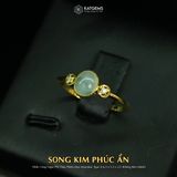  Nhẫn Vàng Ngọc Phỉ Thúy Phiêu Hoa Song Kim Phúc Ẩn Myanmar Type A 6.5x5.5x2.5mm Ni 16.6mm (Không Kén Mệnh) 