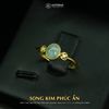  Nhẫn Vàng Ngọc Phỉ Thúy Phiêu Hoa Song Kim Phúc Ẩn Myanmar Type A 6.5x5.5x2.5mm Ni 16.6mm (Không Kén Mệnh) 